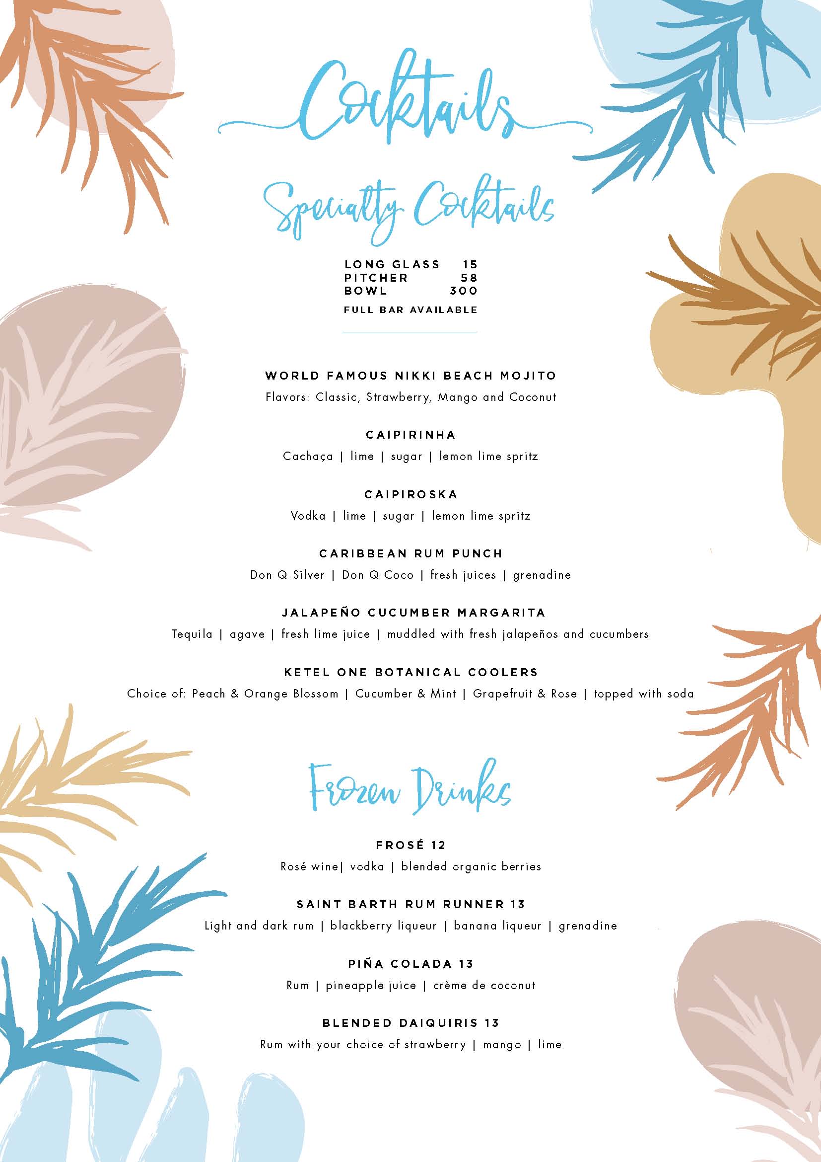 nikki beach bottle menu 1 - Birthday Bottle Service